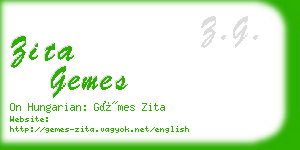 zita gemes business card